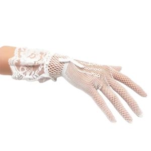 Frilly Bow Gloves in White